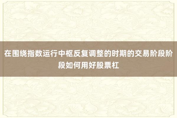 在围绕指数运行中枢反复调整的时期的交易阶段阶段如何用好股票杠