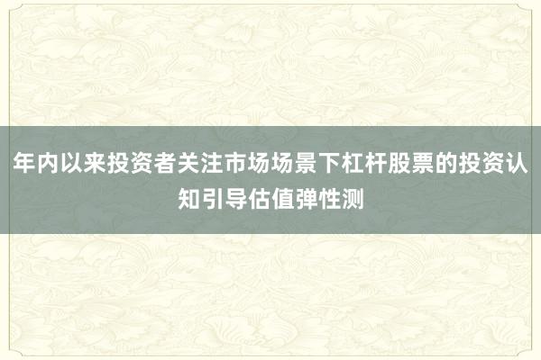年内以来投资者关注市场场景下杠杆股票的投资认知引导估值弹性测